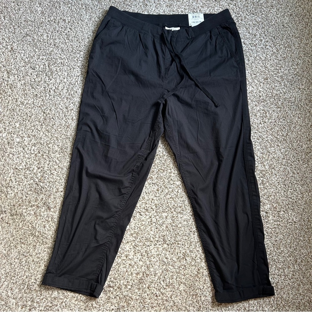 NWT Style & Co Black Mid Rise Comfort Waist Drawstring Ankle Pants Casual Comfy